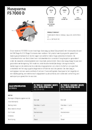 Seghe da pavimento Husqvarna FS 7000 D