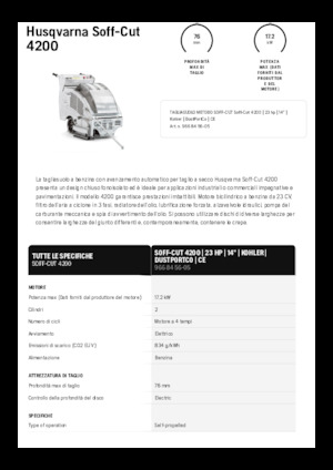 Seghe da pavimento Husqvarna Soff-Cut® 4200