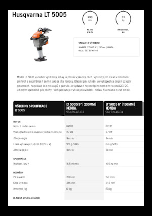 Costipatori Diesel e Benzina Husqvarna LT 5005
