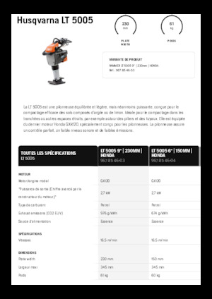 Costipatori Diesel e Benzina Husqvarna LT 5005