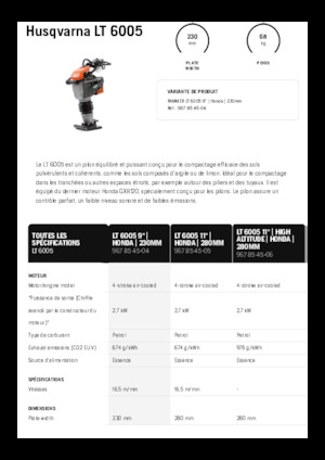 Costipatori Diesel e Benzina Husqvarna LT 6005
