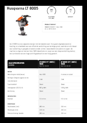 Costipatori Diesel e Benzina Husqvarna LT 8005