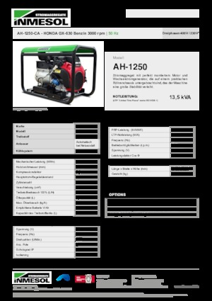 Generatori a benzina INMESOL AH 1250-CA