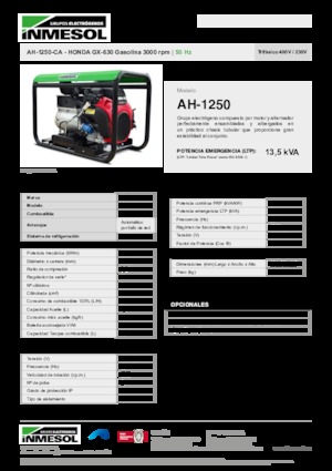 Generatori a benzina INMESOL AH 1250-CA