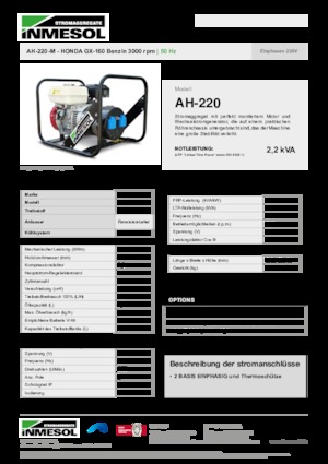 Generatori a benzina INMESOL AH-220-M