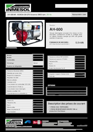 Generatori a benzina INMESOL AH-600-M