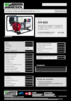 Generatori a benzina INMESOL AH-850-M