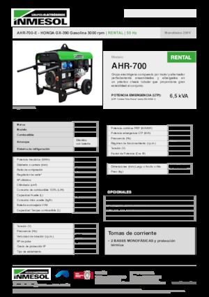 Generatori a benzina INMESOL AHR-700-E