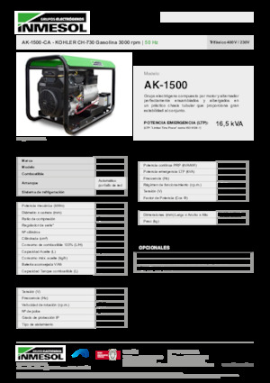 Generatori a benzina INMESOL AK 1500-CA