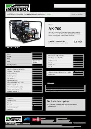 Generatori a benzina INMESOL AK-700-E