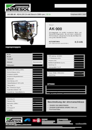 Generatori a benzina INMESOL AK-900-M