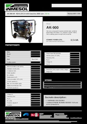 Generatori a benzina INMESOL AK-900-M