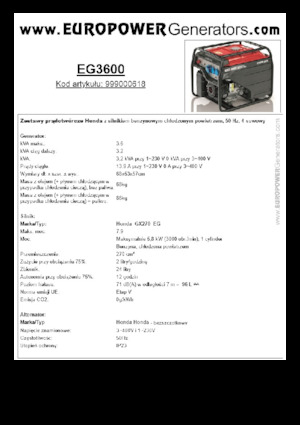 Generatori a benzina Europower EG3600