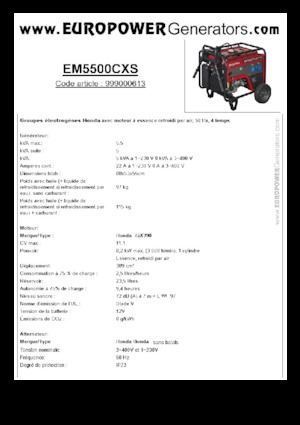Generatori a benzina Europower EM5500CXS