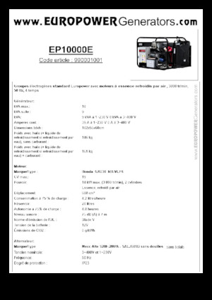 Generatori a benzina Europower EP10000E (MA)
