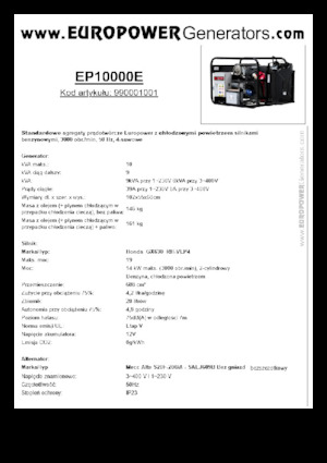 Generatori a benzina Europower EP10000E (MA)