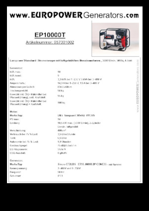 Generatori a benzina Europower EP10000T (S)