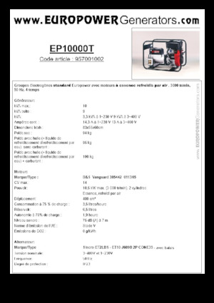 Generatori a benzina Europower EP10000T (S)