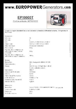 Generatori a benzina Europower EP10000T (S)