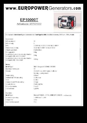 Generatori a benzina Europower EP10000T (S)