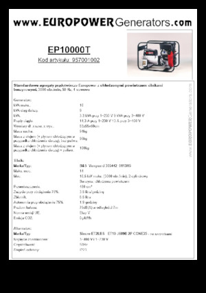 Generatori a benzina Europower EP10000T (S)