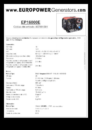 Generatori a benzina Europower EP16000E (S)