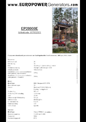 Generatori a benzina Europower EP20000E (S)