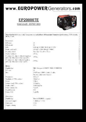 Generatori a benzina Europower EP20000TE (S)