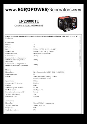 Generatori a benzina Europower EP20000TE (S)