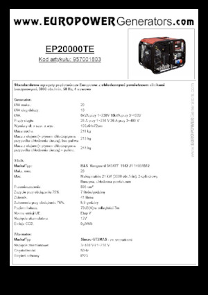 Generatori a benzina Europower EP20000TE (S)