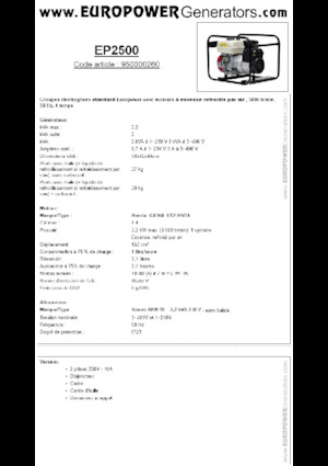 Generatori a benzina Europower EP2500 (S)