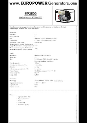 Generatori a benzina Europower EP2500 (S)