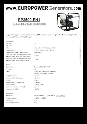 Generatori a benzina Europower EP2500-EN1 (S)