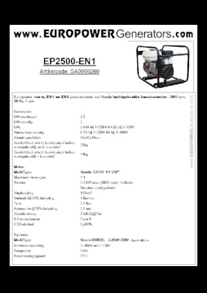 Generatori a benzina Europower EP2500-EN1 (S)
