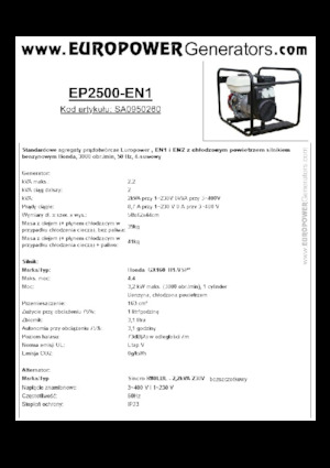 Generatori a benzina Europower EP2500-EN1 (S)