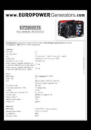 Generatori a benzina Europower EP25000TE (S)