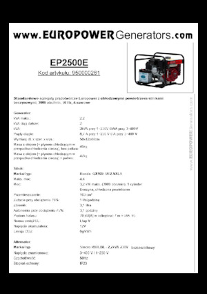 Generatori a benzina Europower EP2500E (S)