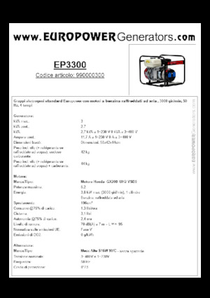 Generatori a benzina Europower EP3300 (MA)