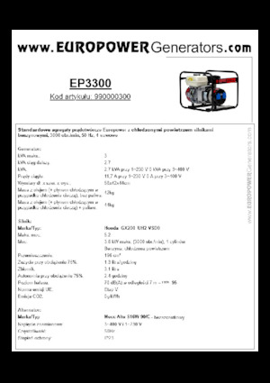 Generatori a benzina Europower EP3300 (MA)