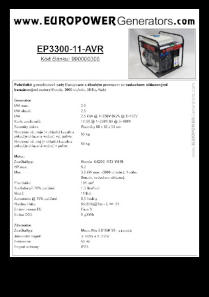 Generatori a benzina Europower EP3300-11-AVR (MA)