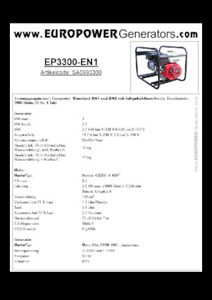 Generatori a benzina Europower EP3300-EN1 (MA)