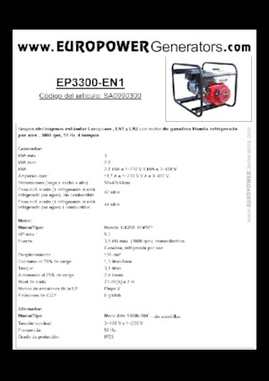 Generatori a benzina Europower EP3300-EN1 (MA)