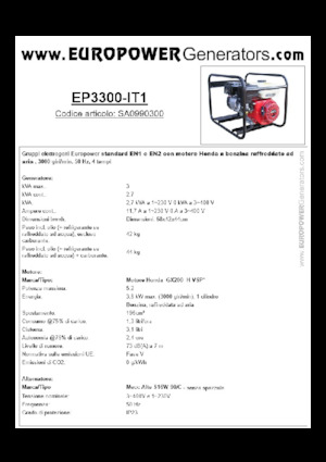 Generatori a benzina Europower EP3300-EN1 (MA)