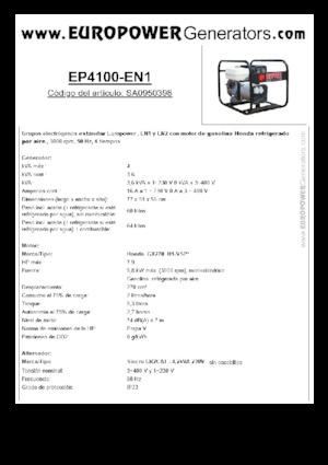 Generatori a benzina Europower EP4100-EN1 (S)