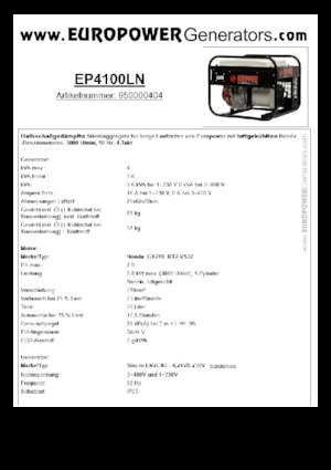 Generatori a benzina Europower EP4100LN (S)