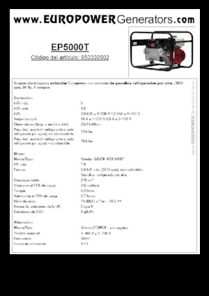 Generatori a benzina Europower EP5000T (S)