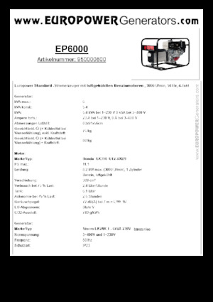 Generatori a benzina Europower EP6000 (S)