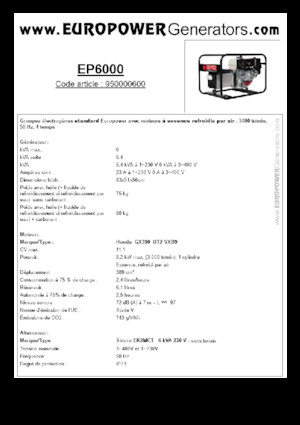 Generatori a benzina Europower EP6000 (S)