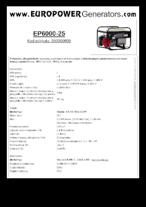 Generatori a benzina Europower EP6000-25 (S)