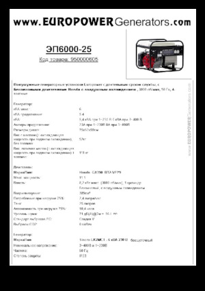 Generatori a benzina Europower EP6000-25 (S)